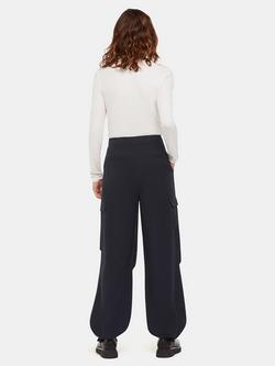 Whistles Grace Luxe Cargo Trousers - view 2, Navy
