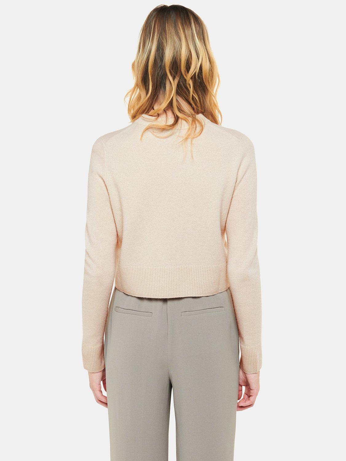 Product image 2 of 5, which shows Whistles Wool Cropped Cardigan, Ivory, L