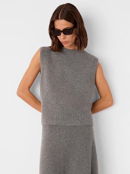 Whistles Wool Sleeveless Tank Top, Grey