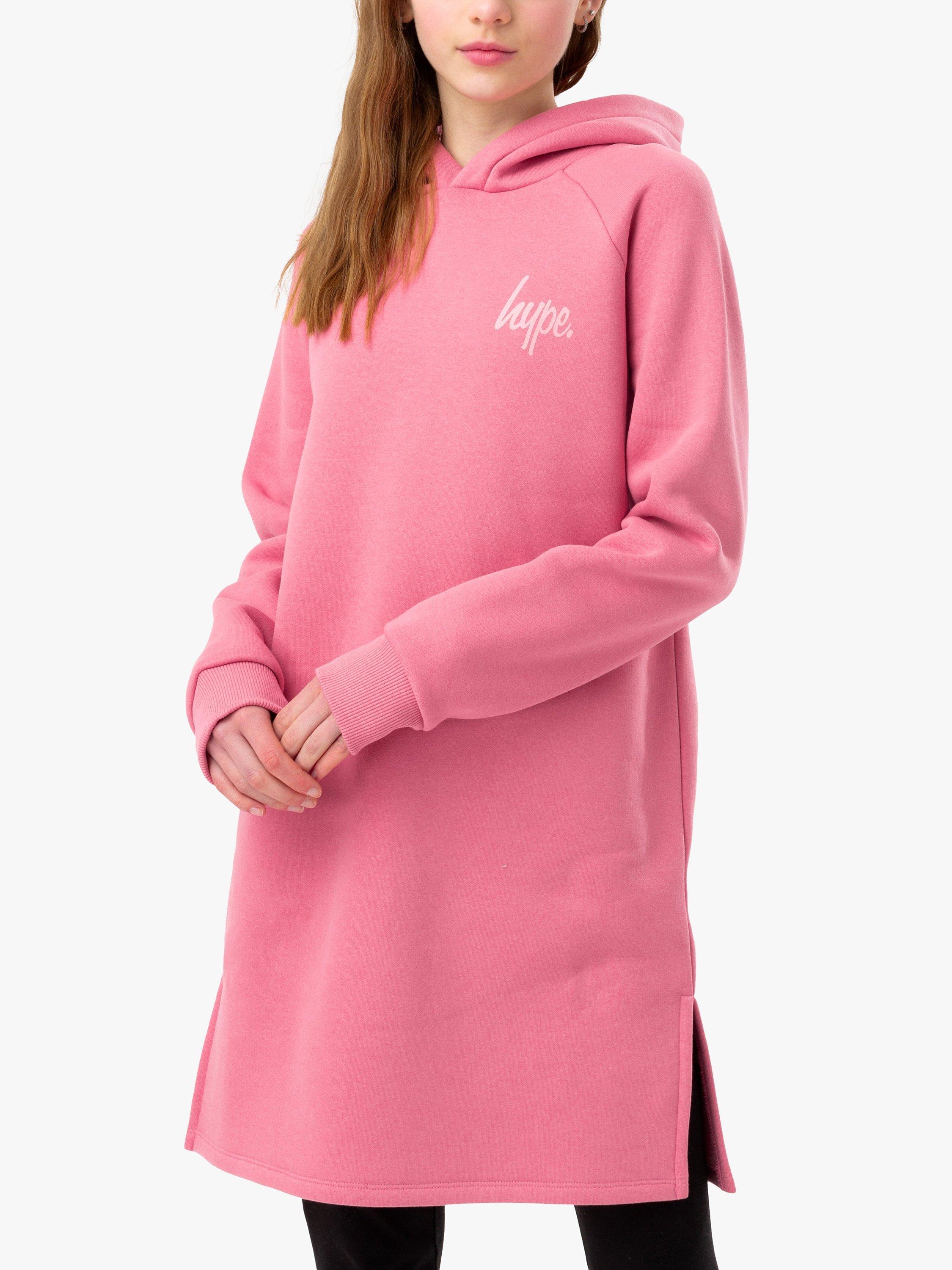 Hype Side Split Longline Hoodie, Pink