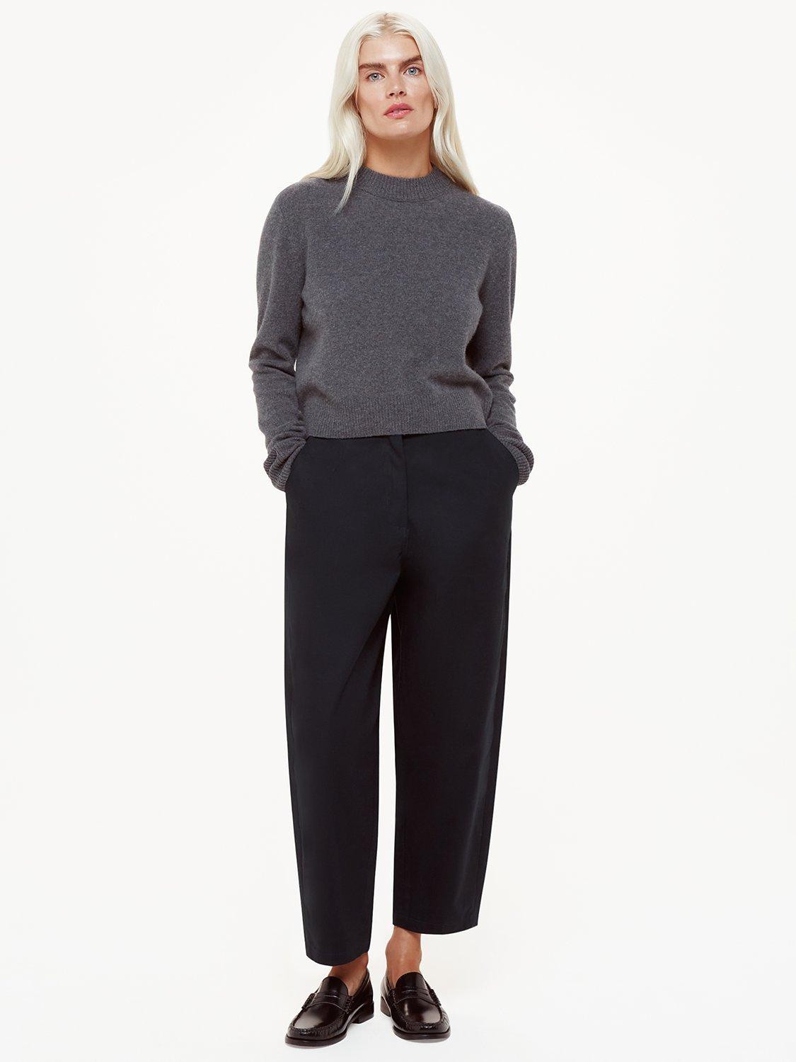 Whistles Petite Carla Barrel Leg Trousers, Navy