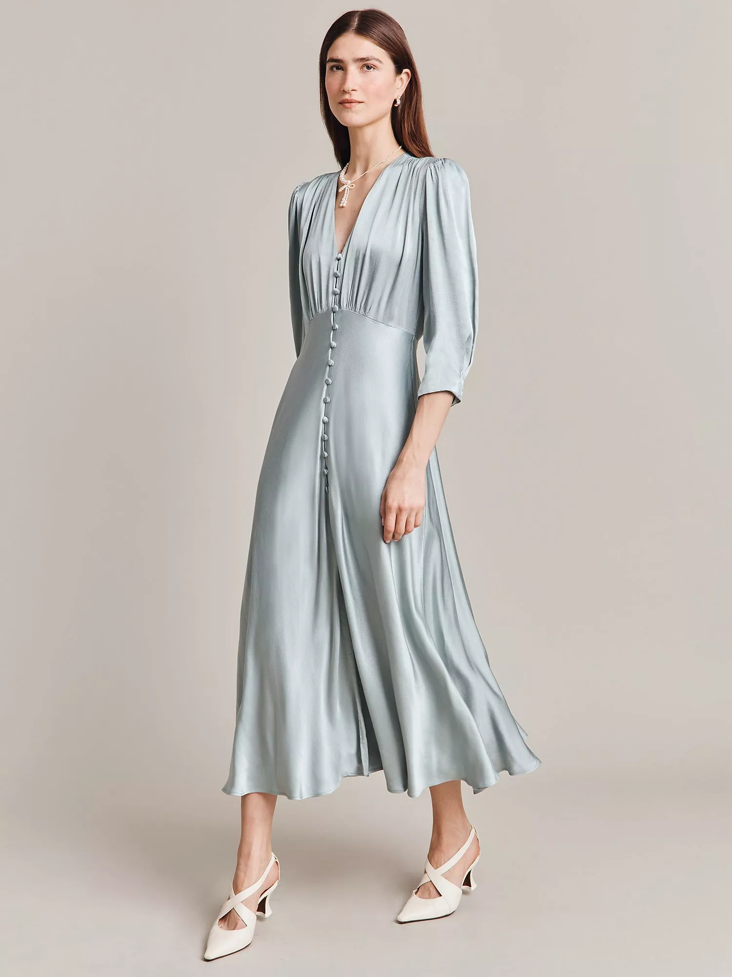 Ghost madison satin dress hotsell