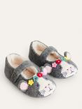 Mini Boden Kids' Novelty Guinea Pig Slippers, Grey/Multi