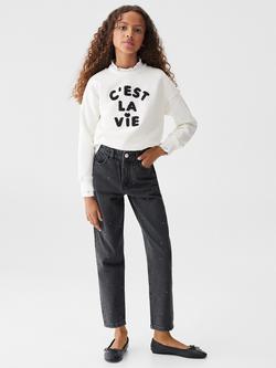 Mango Girl's Regina Sparkle Jeans, Open Grey - view 2, Open Grey