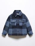 Mango Baby Marc Wool Blend Check Shacket, Navy