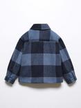 Mango Baby Marc Wool Blend Check Shacket, Navy