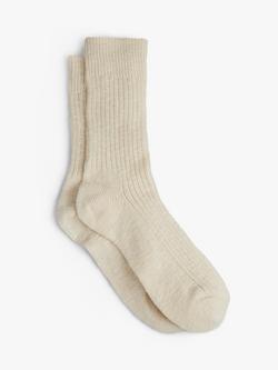 HUSH Cali Cotton Twist Socks, Ecru