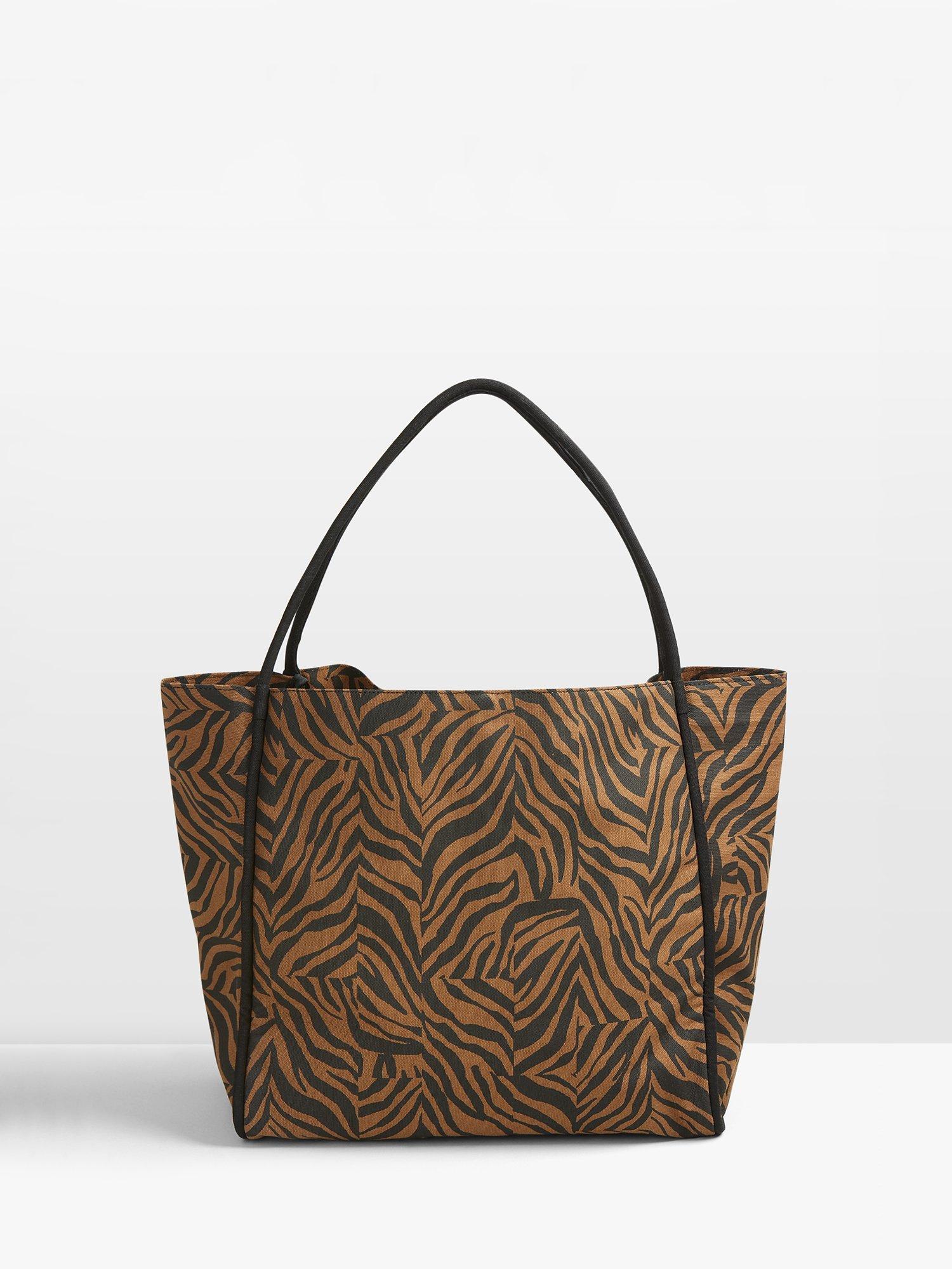 HUSH Vero Large Zebra Print Tote Bag, Brown