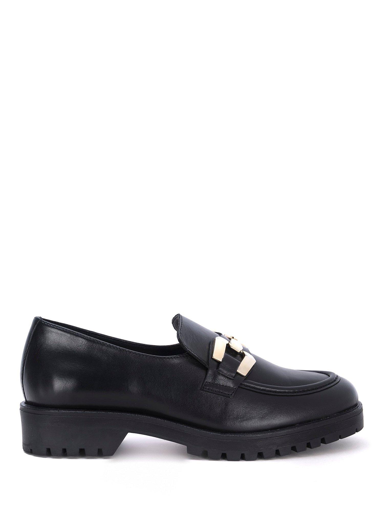 Mint Velvet Leather Chain Loafers, Black