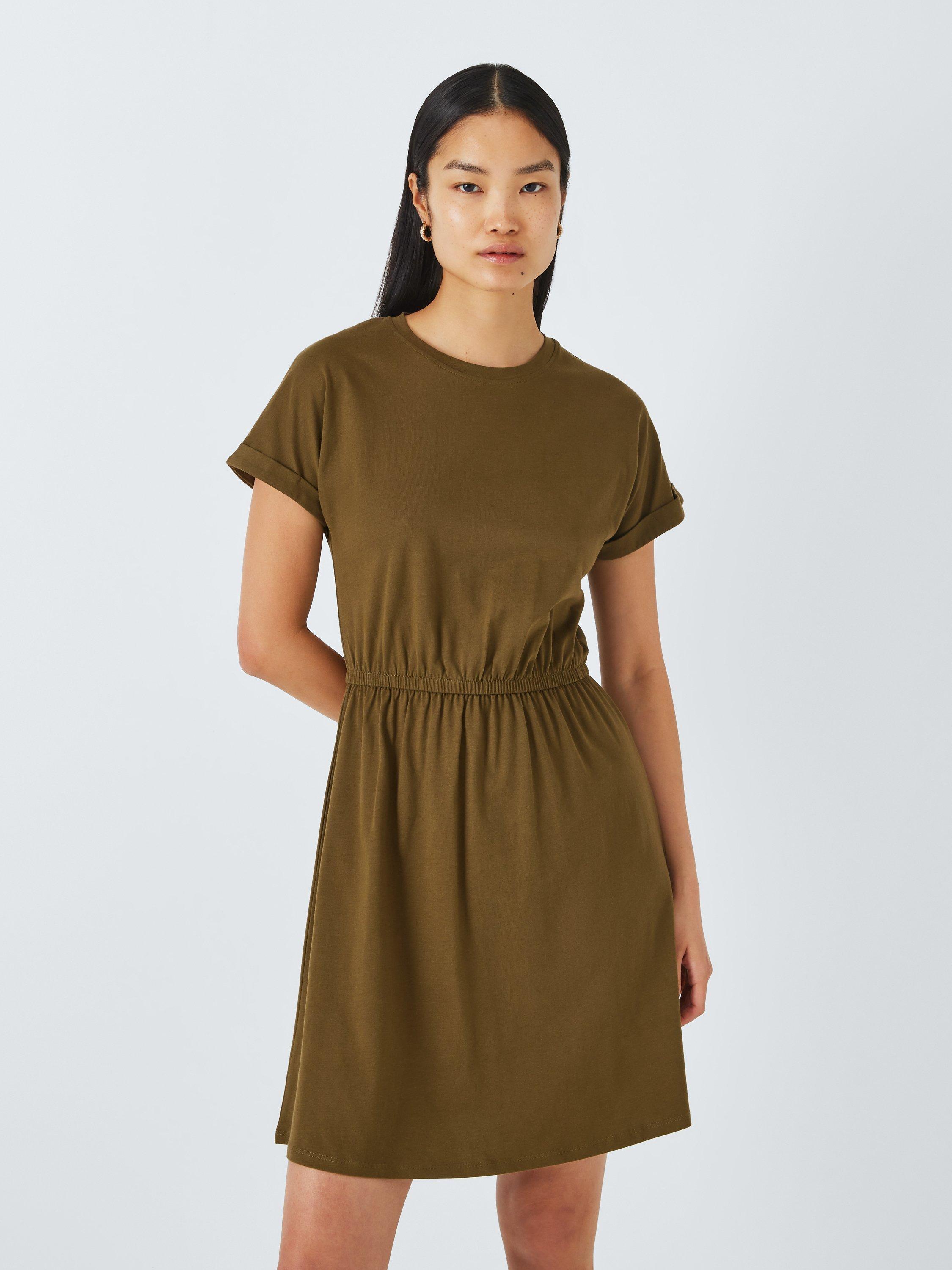 John Lewis ANYDAY Jersey T-Shirt Dress, Khaki