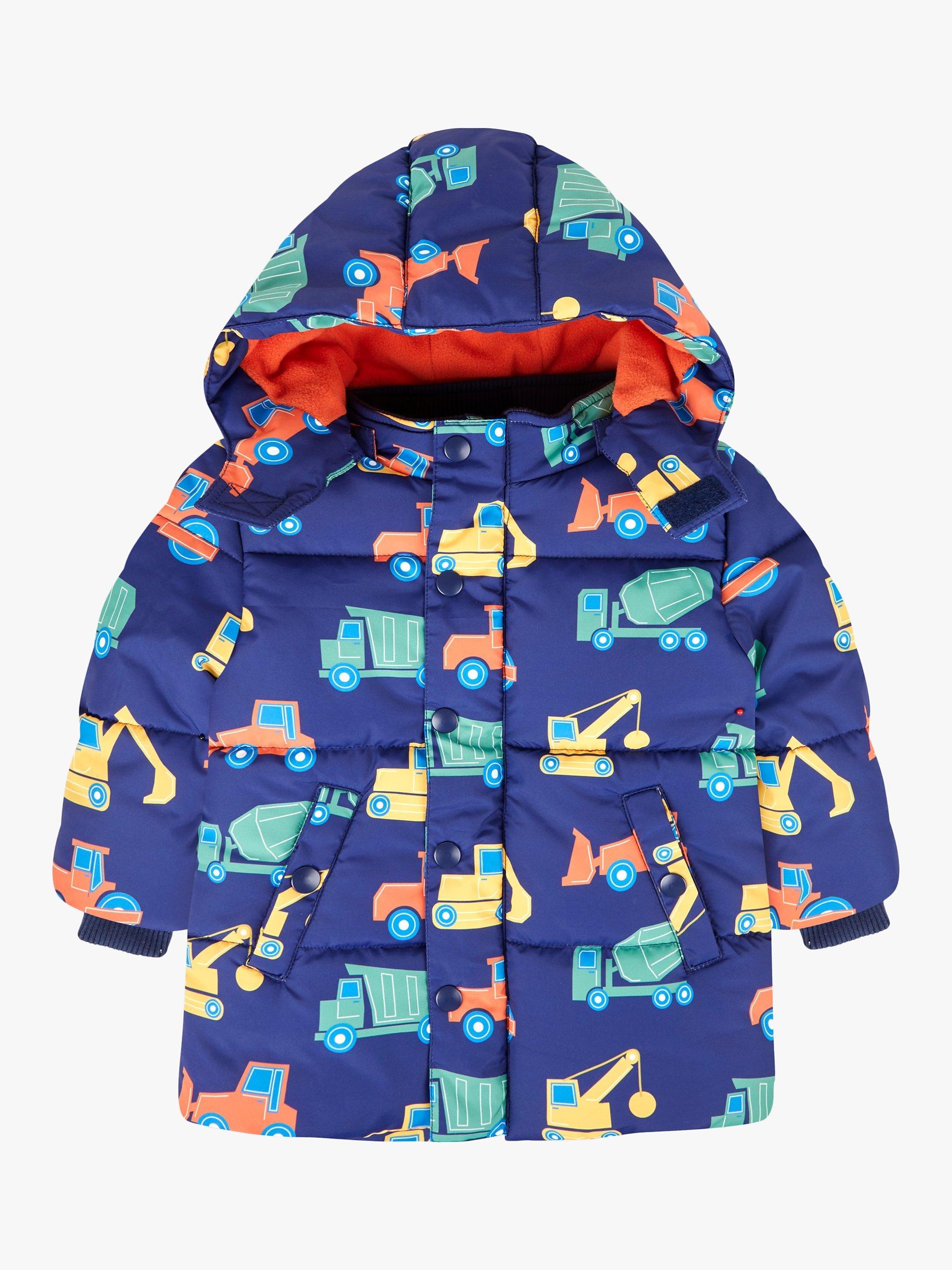 JoJo Maman Bébé Padded Waterproof Jacket, Navy/Multi