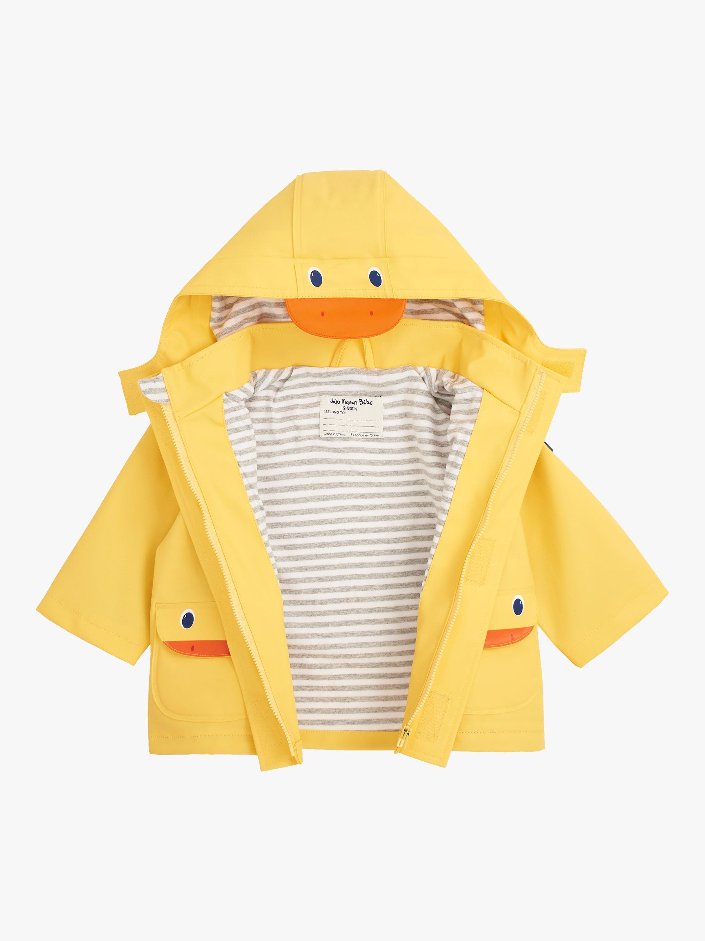 Product image 3 of 7, which shows JoJo Maman Bébé Kids' Duck Waterproof Hooded Jacket, Mustard, 4-5 years