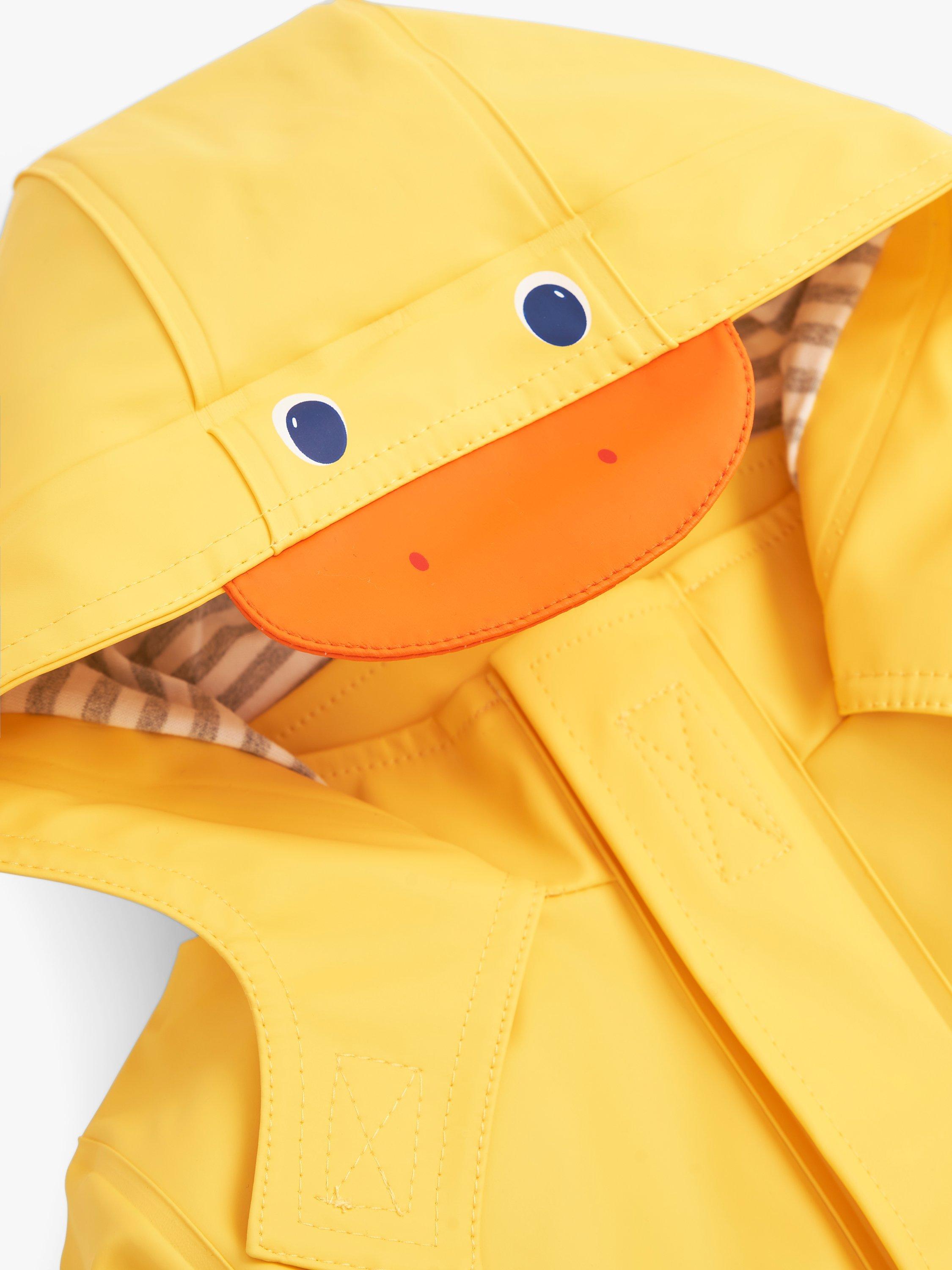 JoJo Maman Bebe Kids Duck Waterproof Hooded Jacket Mustard