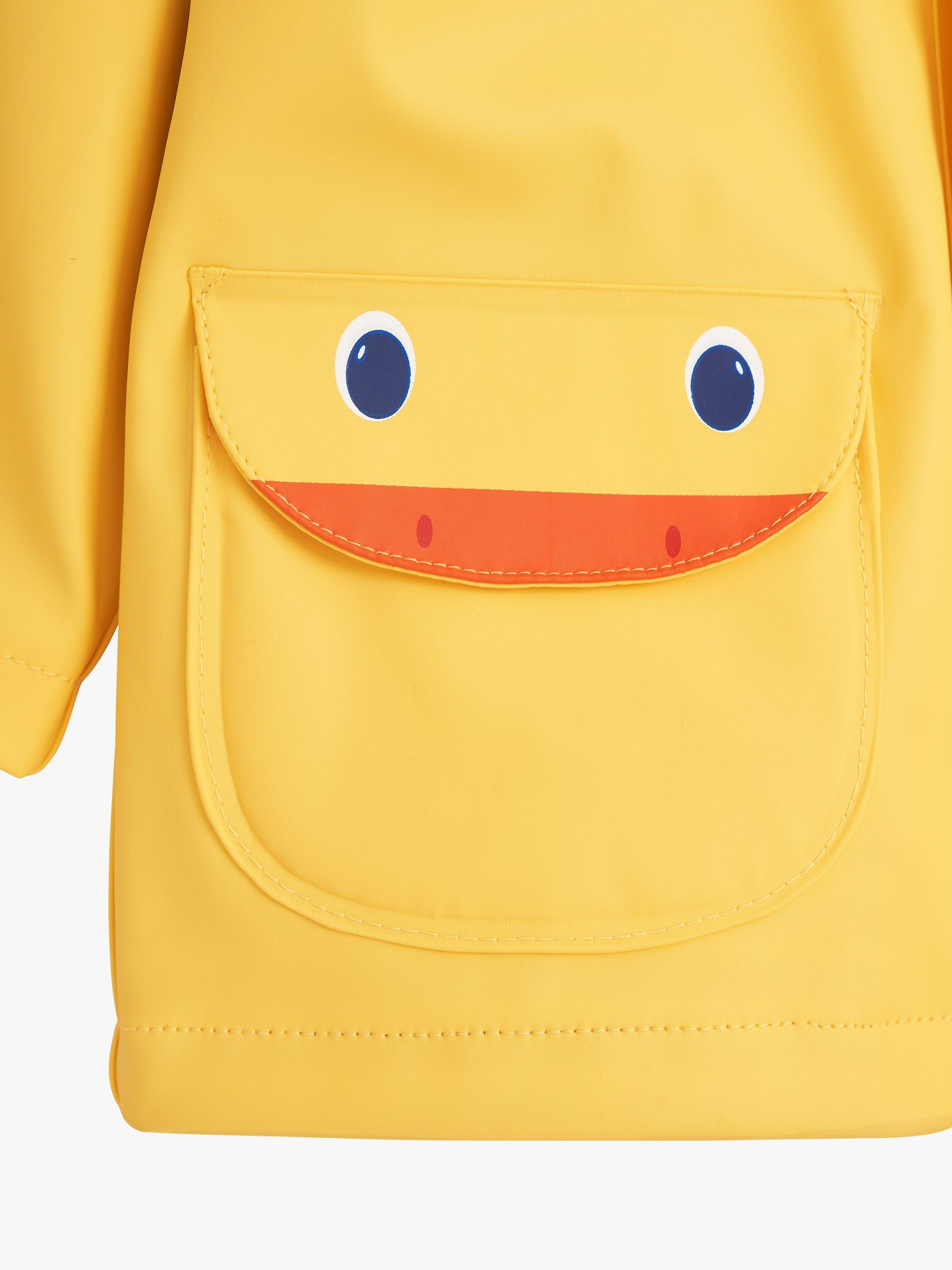 Product image 7 of 7, which shows JoJo Maman Bébé Kids' Duck Waterproof Hooded Jacket, Mustard, 4-5 years