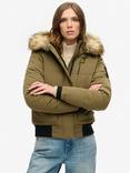 Superdry Hooded Everest Puffer Bomber Jacket, Military Olive