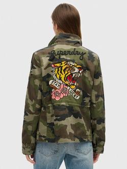 Superdry Military M65 Jacket, French Camo Green - view 2, French Camo Green