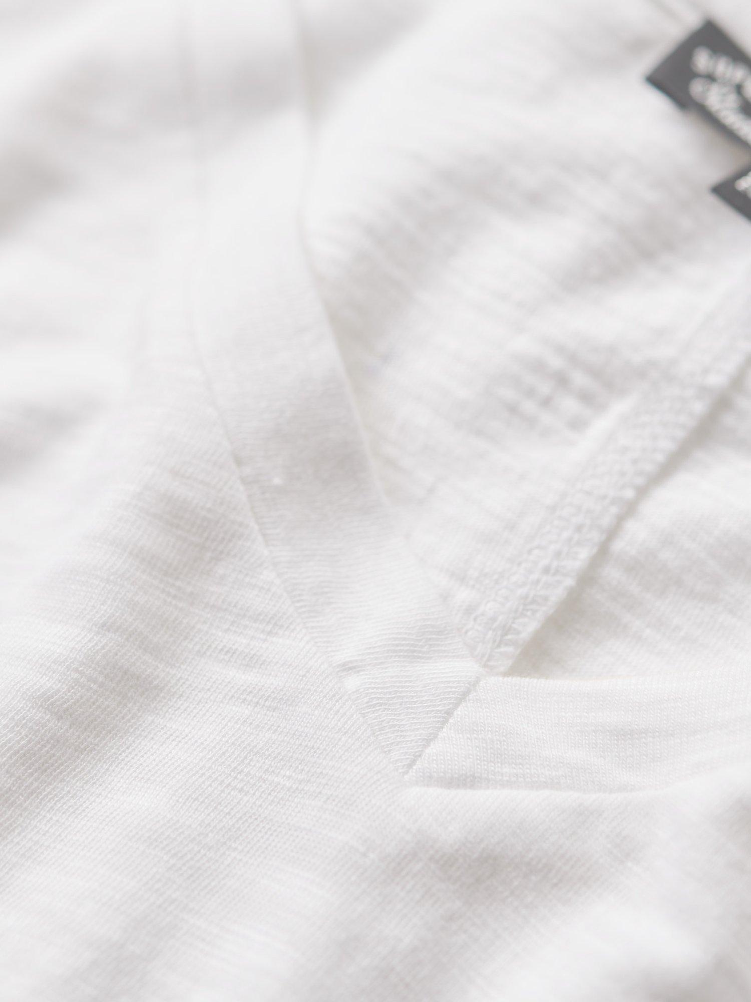 Product image 5 of 5, which shows Superdry Long Sleeve Jersey V-Neck Top, Optic White, 8