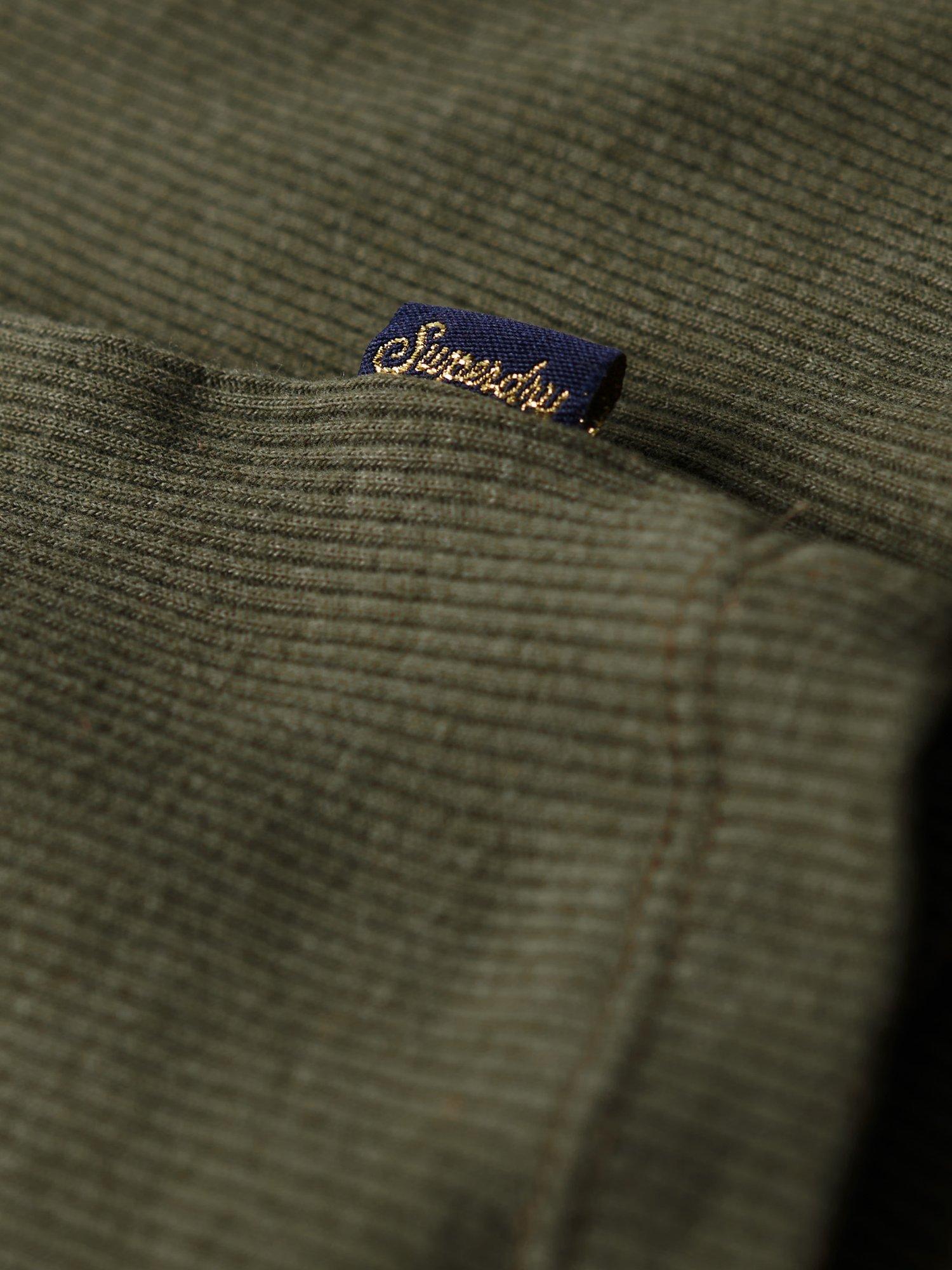 Product image 4 of 5, which shows Superdry Organic Cotton Essential Rib Lace Cami, Olive Green, XS-S