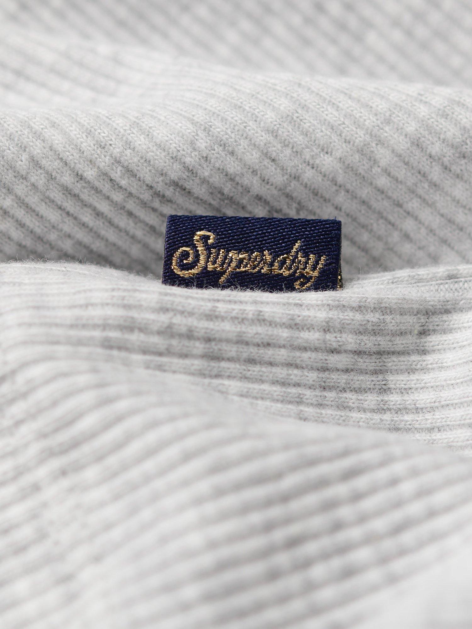Product image 5 of 5, which shows Superdry Organic Cotton Essential Rib Lace Cami, Light Iced Grey Marl, XS-S