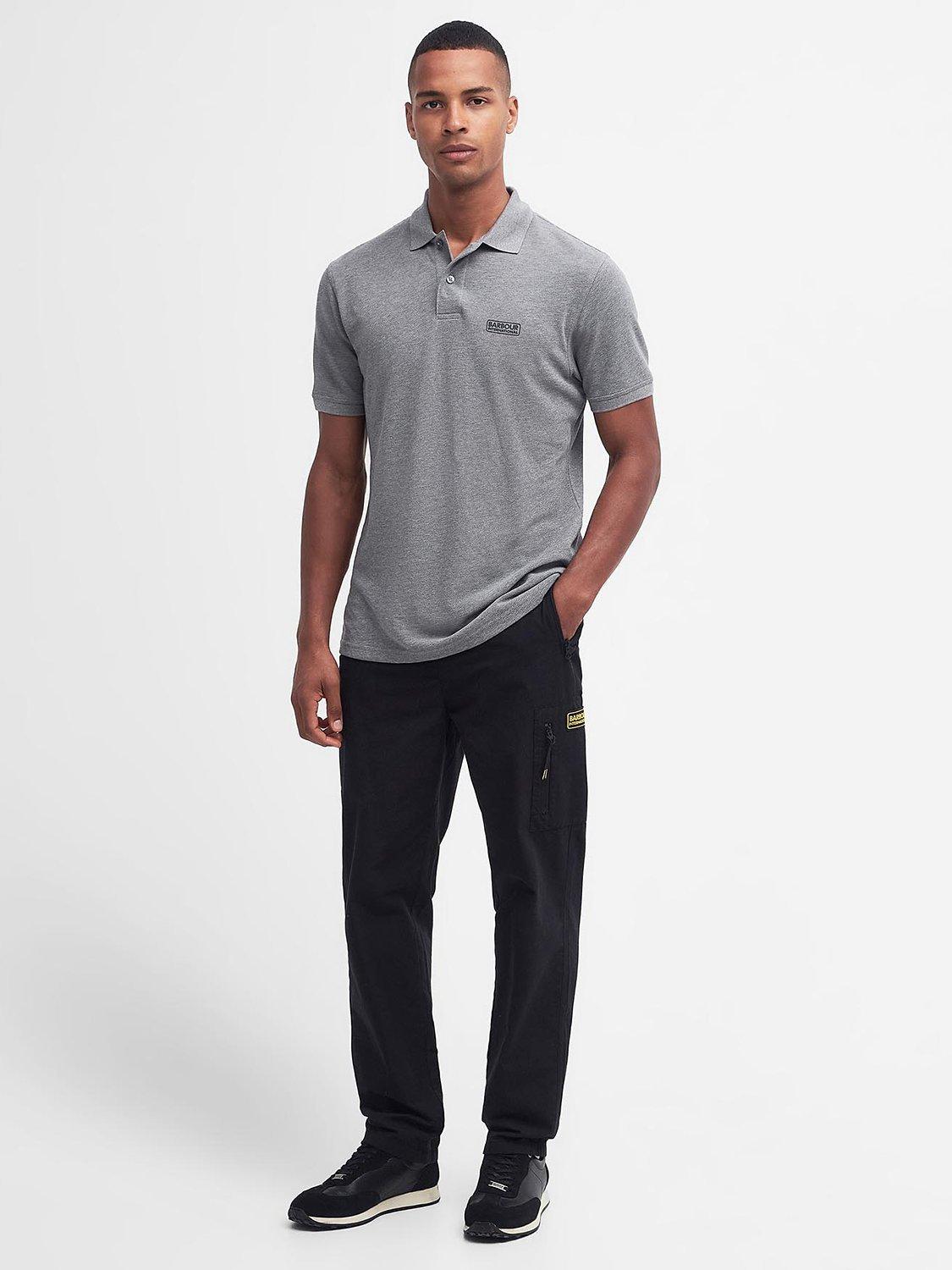 Product image 4 of 7, which shows Barbour International Essential Cotton Polo Shirt, Anthracite, S