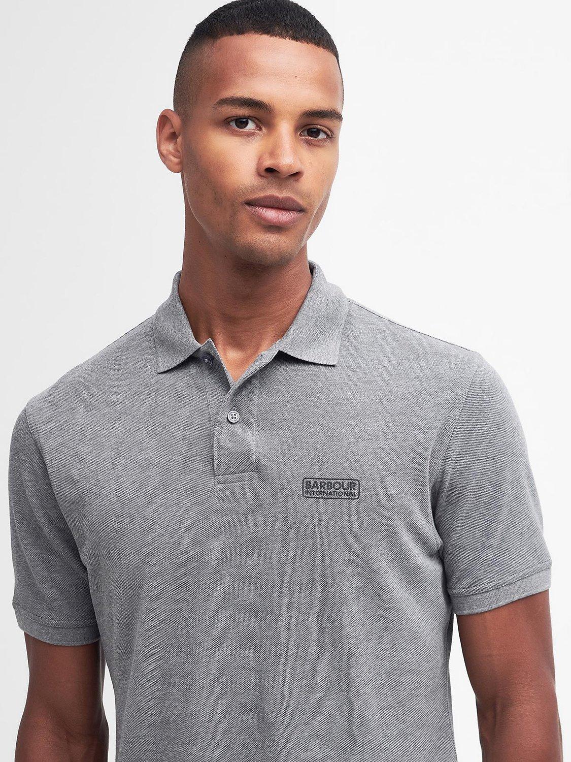 Product image 5 of 7, which shows Barbour International Essential Cotton Polo Shirt, Anthracite, S