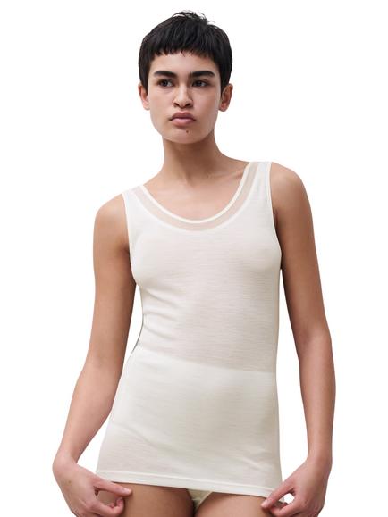 Femilet Juliana Thermal Merino Wool Vest Top, Ivory