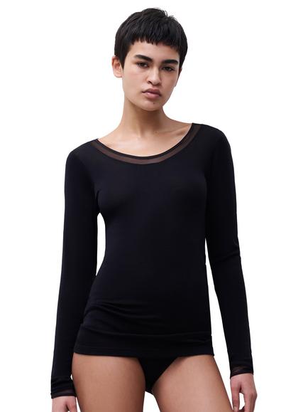 Femilet Juliana Thermal Merino Wool Long Sleeve Top, Black