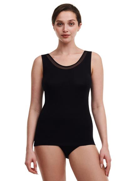 Femilet Juliana Thermal Merino Wool Vest Top, Black