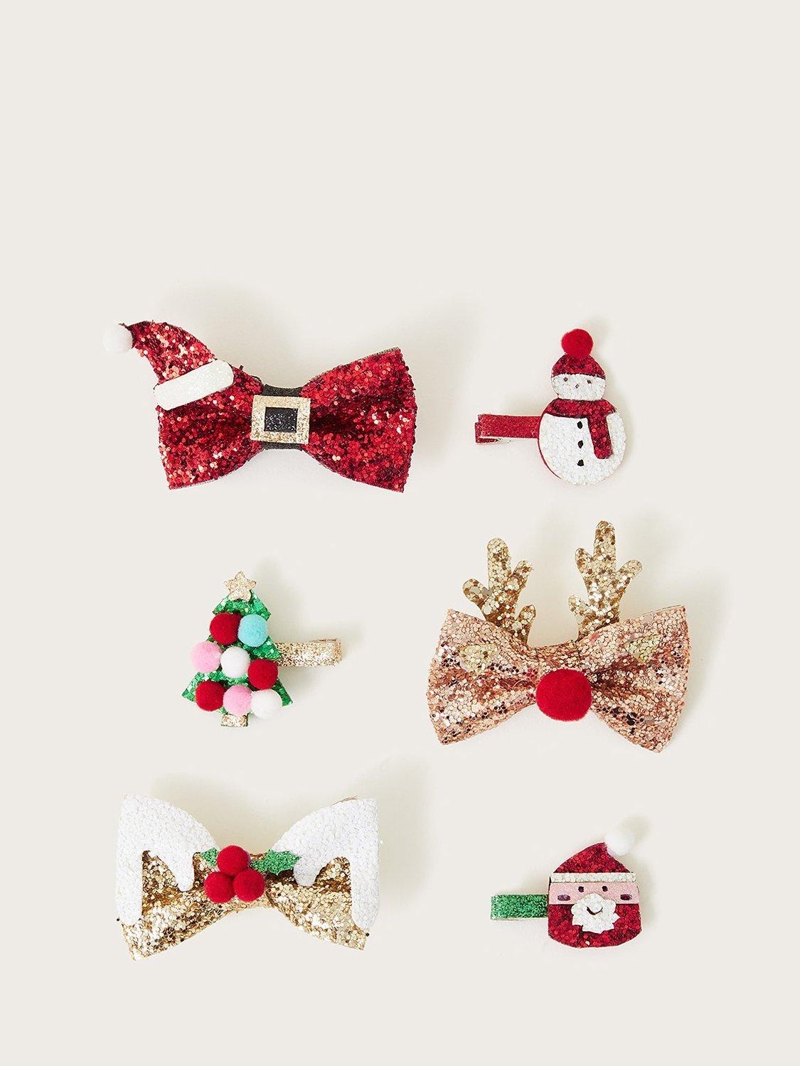 Monsoon Kids' Jolly Festive Hair Clips, Pack of 6, Multi