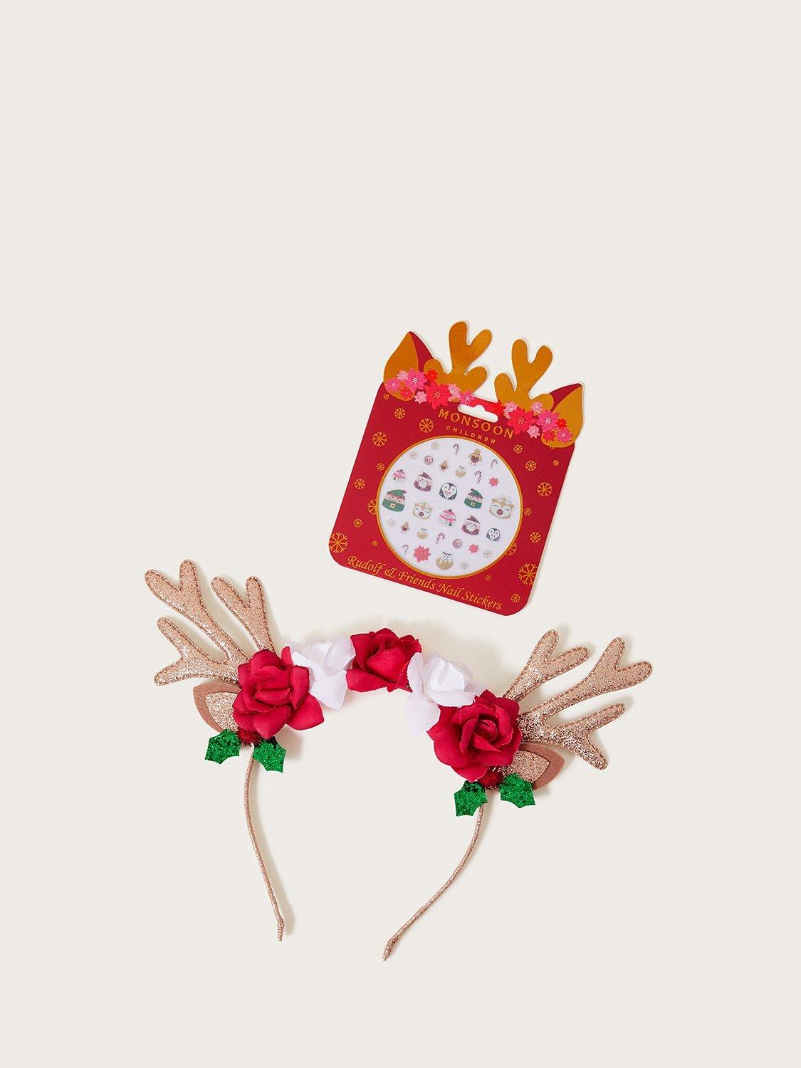Monsoon Kids' Ruby Reindeer Festive Headband, Multi