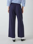 John Lewis ANYDAY Side Stripe Wide Leg Trousers, Navy