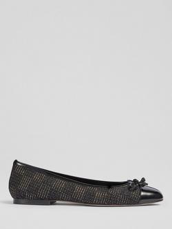 L.K.Bennett Kara Tweed Ballet Pumps, Black, Black