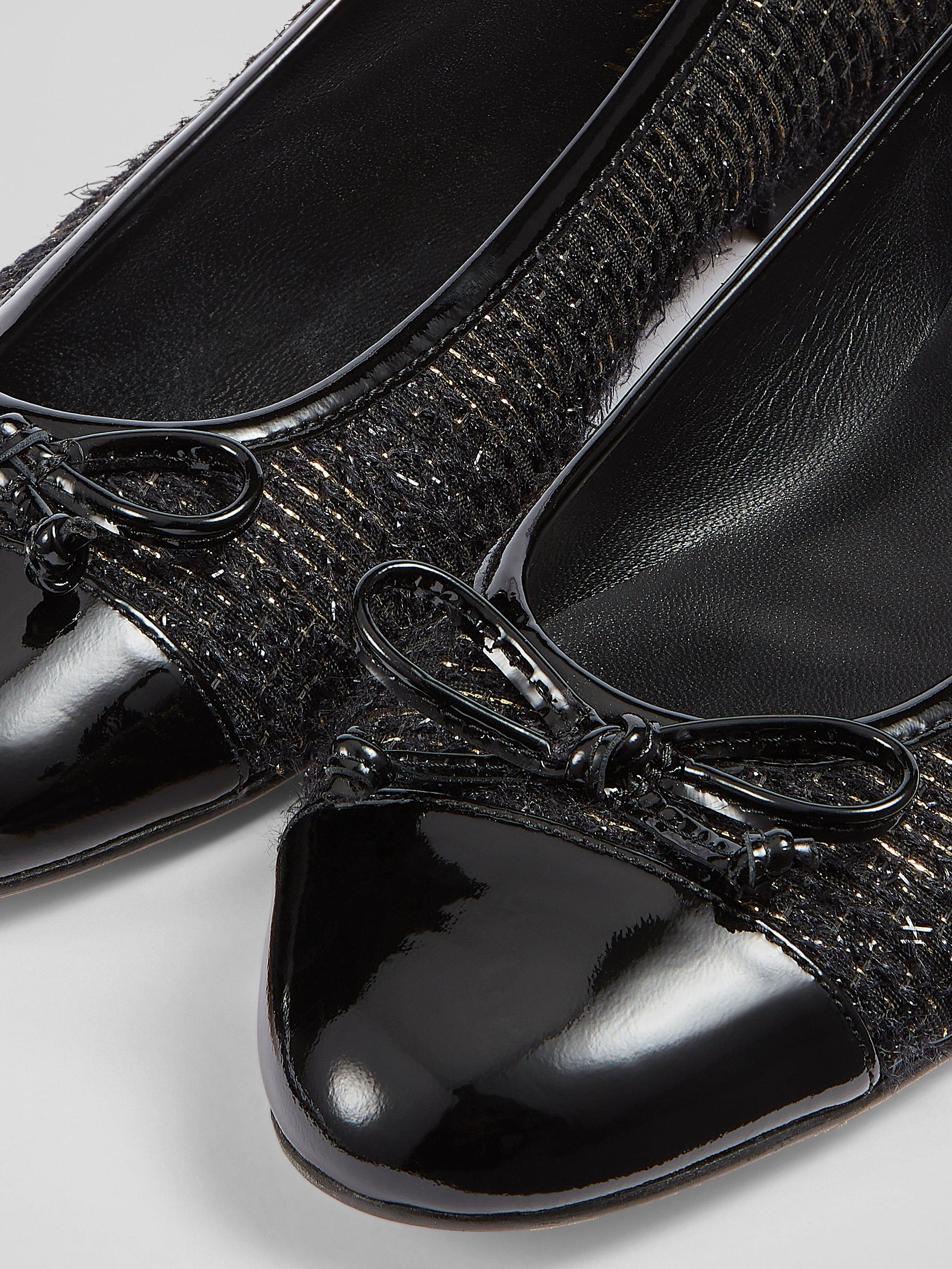 Product image 4 of 4, which shows L.K.Bennett Kara Tweed Ballet Pumps, Black, 5