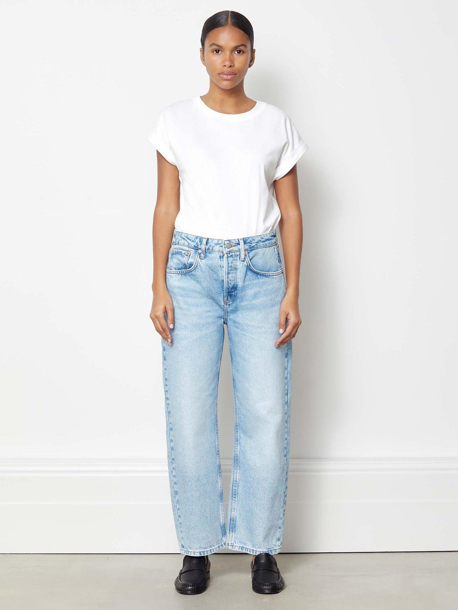 Product image 1 of 4, which shows Albaray Organic Cotton Boyfriend Jeans, Bleach, 16
