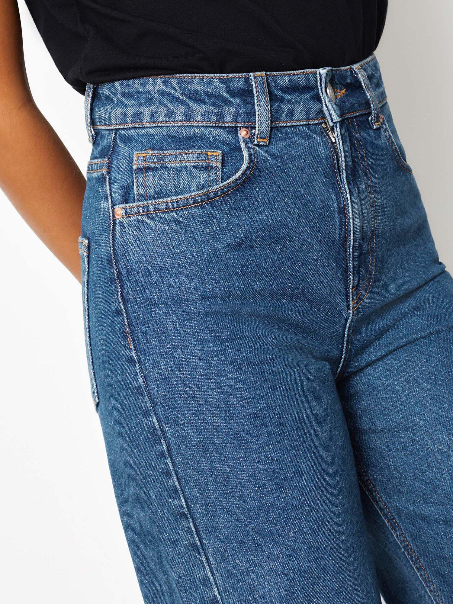 Product image 3 of 4, which shows Albaray Organic Cotton Wide Leg Jeans, Indigo, 10