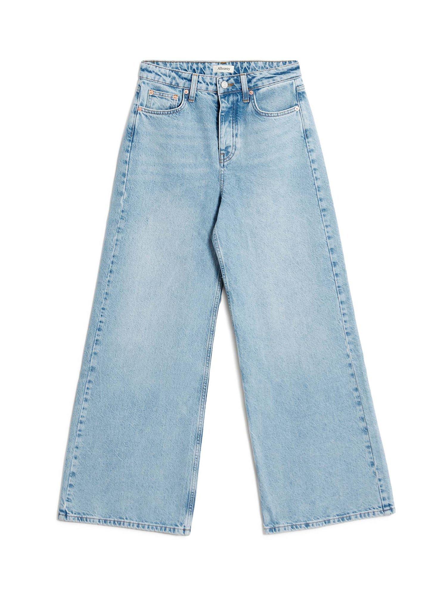 Product image 4 of 4, which shows Albaray Organic Cotton Wide Leg Jeans, Bleach, 10