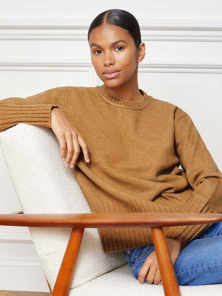 Albaray Cosy Crew Neck Jumper, Tan
