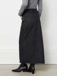 Albaray Cotton Denim Midi Skirt, Black