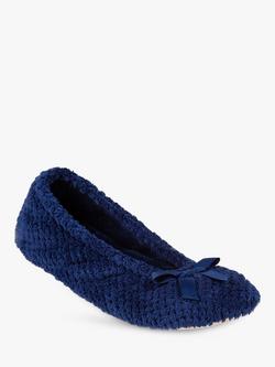 totes Terry Popcorn Ballet Slippers - view 2, Navy