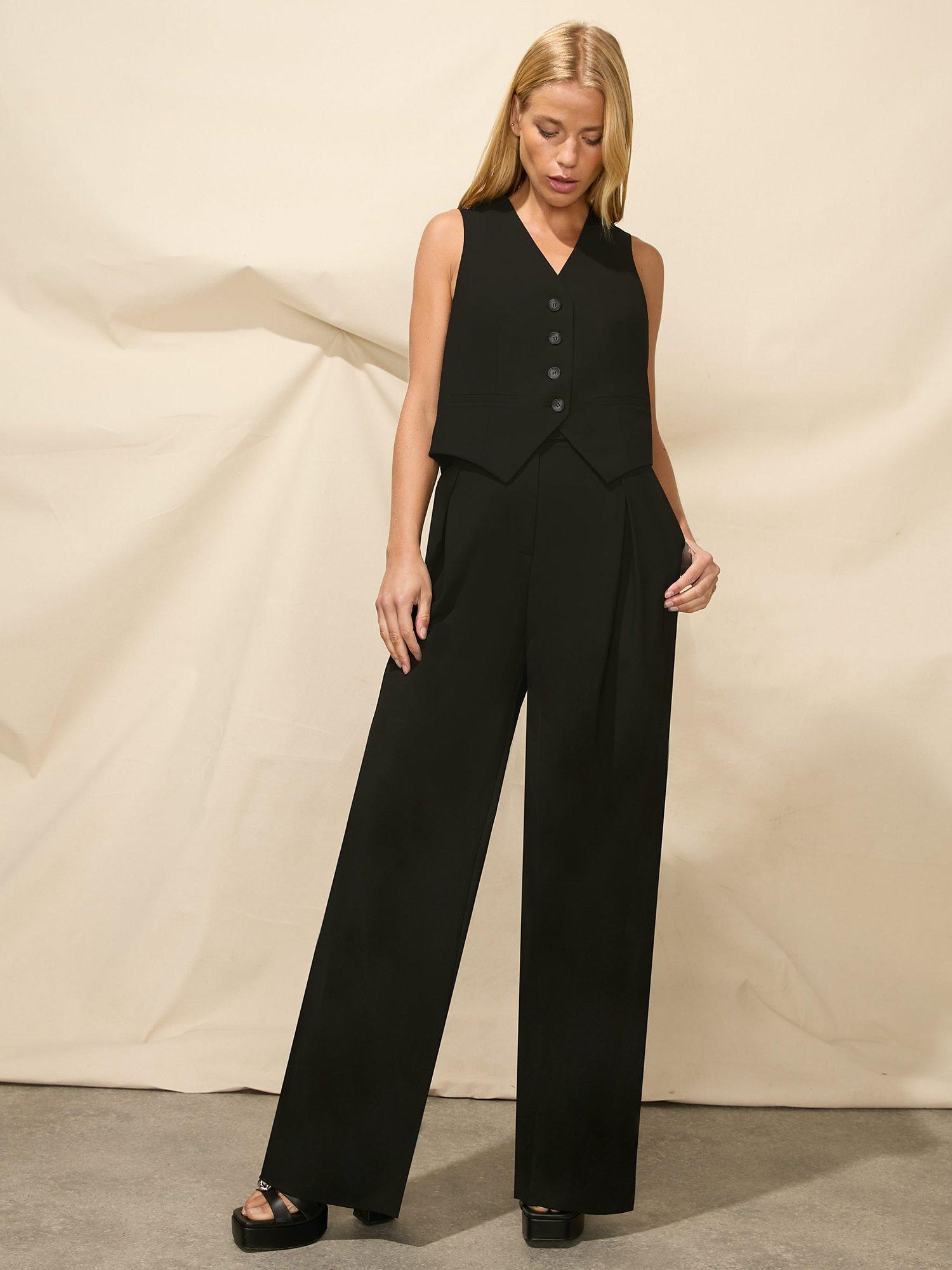 Ro&Zo Pleat Detail Trousers, Black