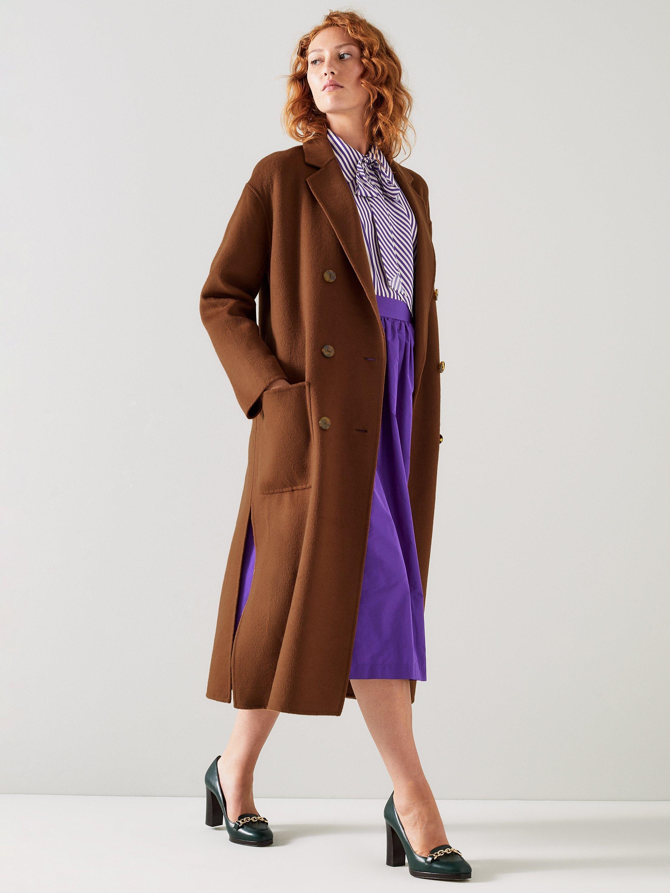L.K.Bennett Tilda Double Faced Wool Blend Coat, Cognac