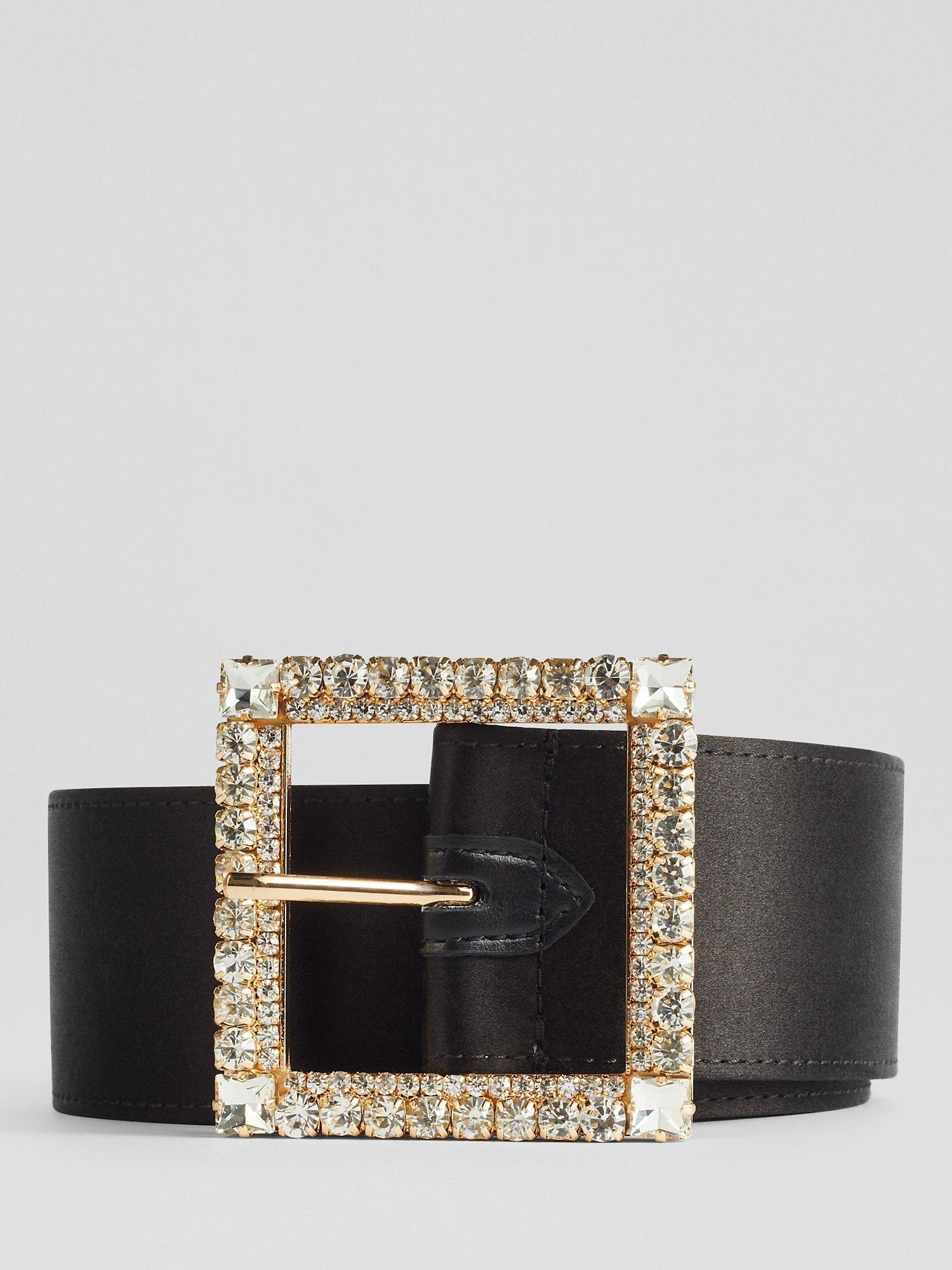 L.K.Bennett Polly Silk Blend Belt, Black