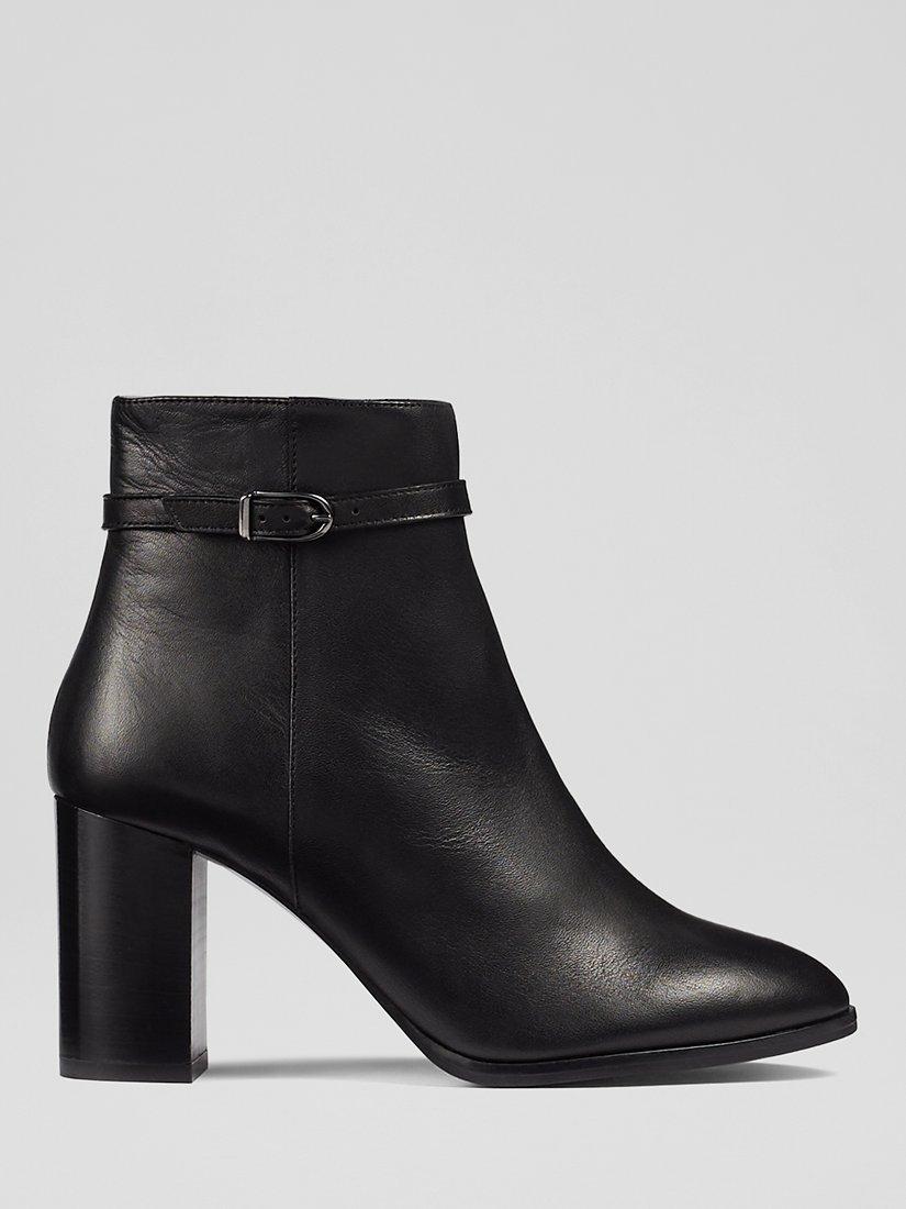 L.K.Bennett Bryony Leather Ankle Boots, Bla-black