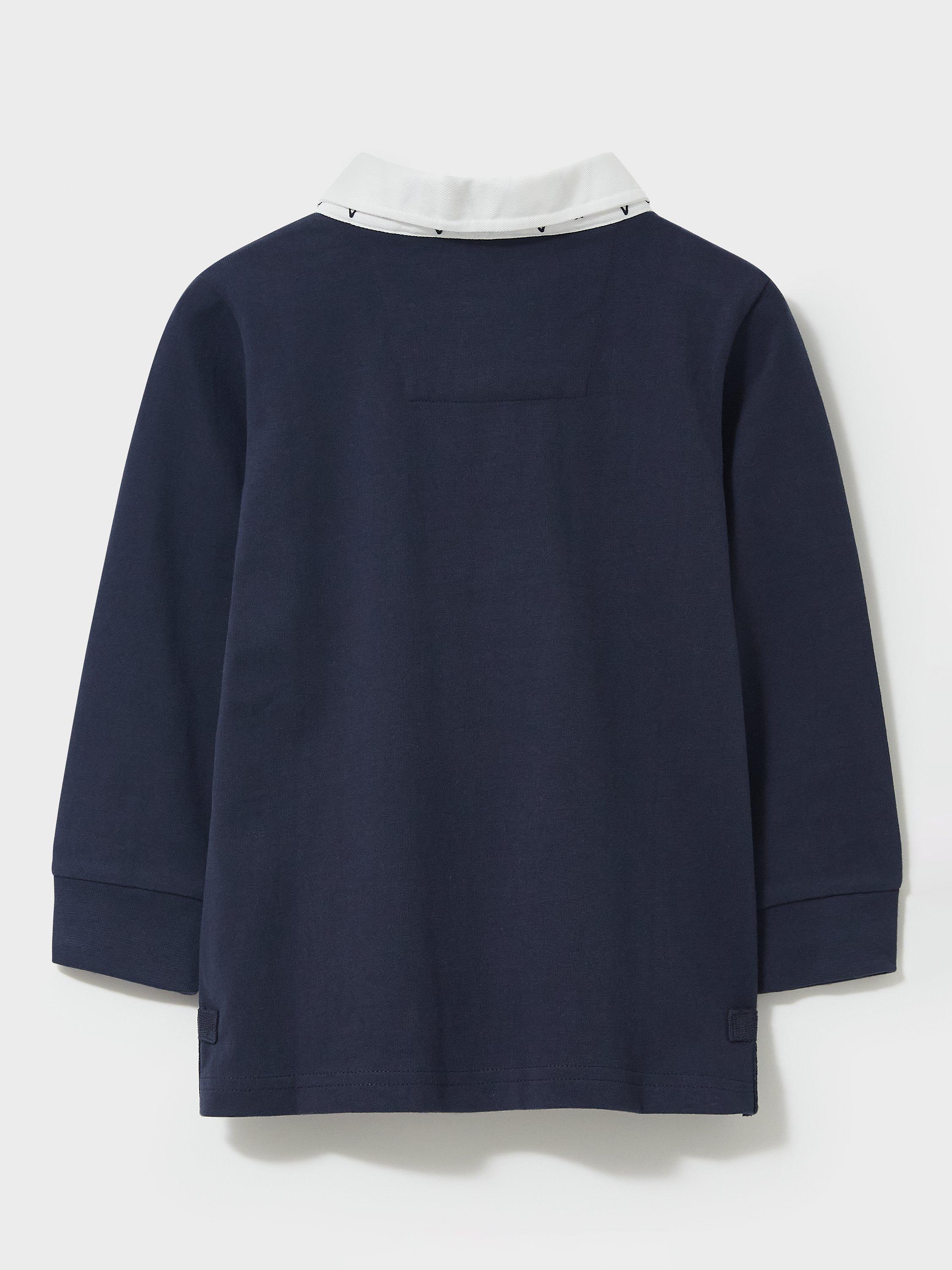 Product image 2 of 2, which shows Crew Clothing Heritage Rugby Shirt, Navy, 10-11 years