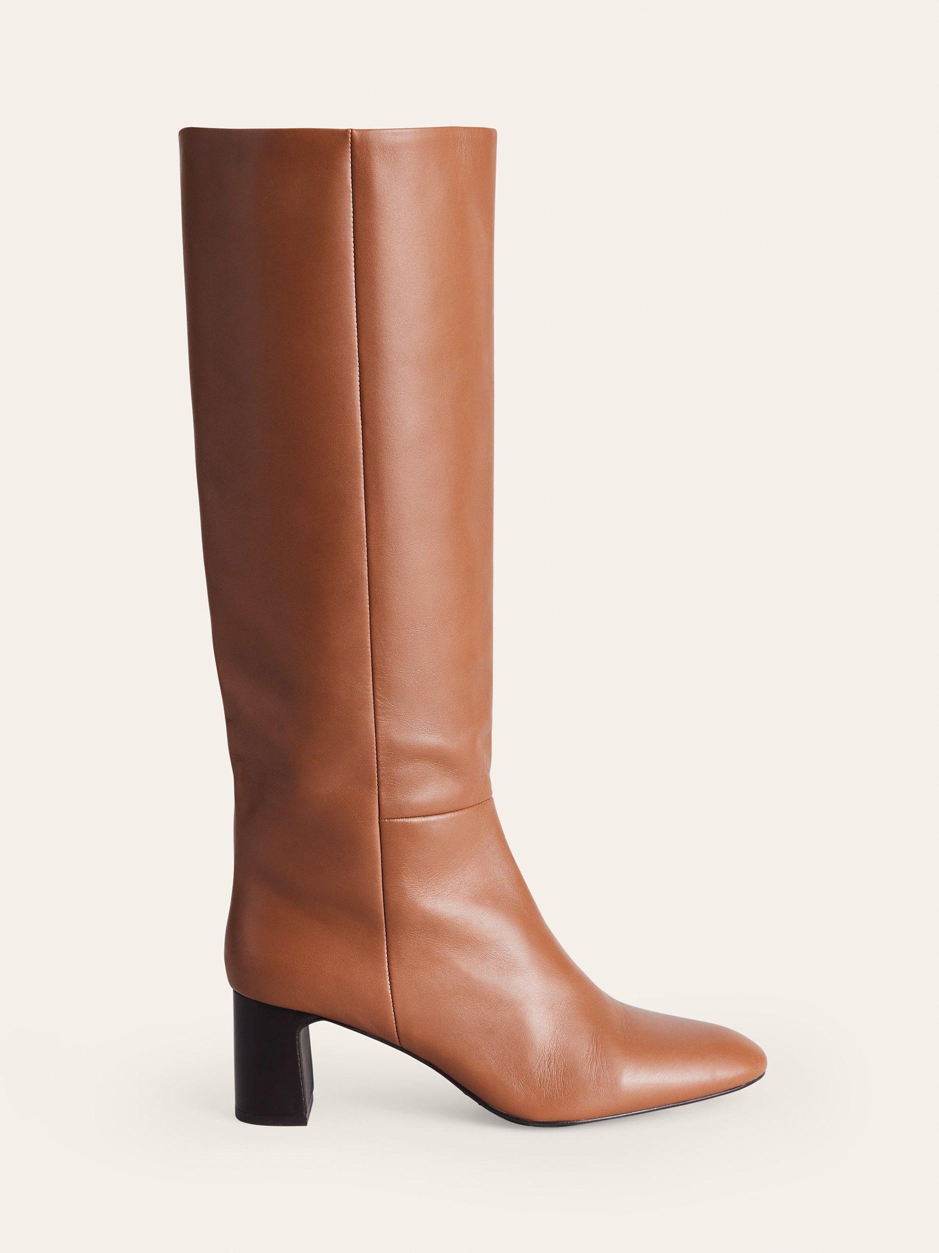 Product image 1 of 3, which shows Boden Erica Knee High Leather Boots, Tan, 4