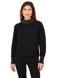 Mela London Pearl Detail Jumper, Black