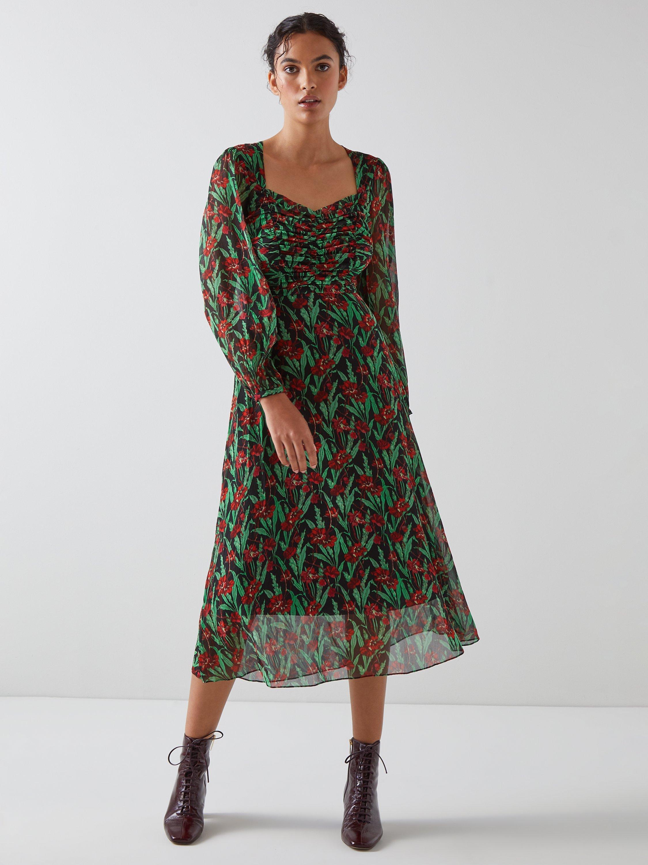 L.K.Bennett Mertyl Silk Midi Dress, Multi