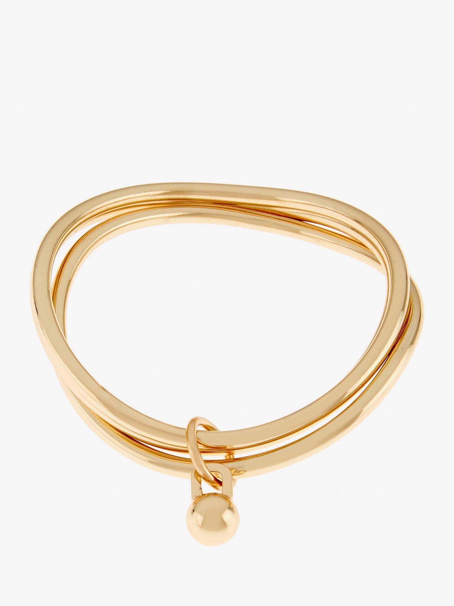 Mint Velvet Triple Linked Bangle, Gold