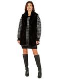 Yumi Faux Fur Long Gilet, Black, Black