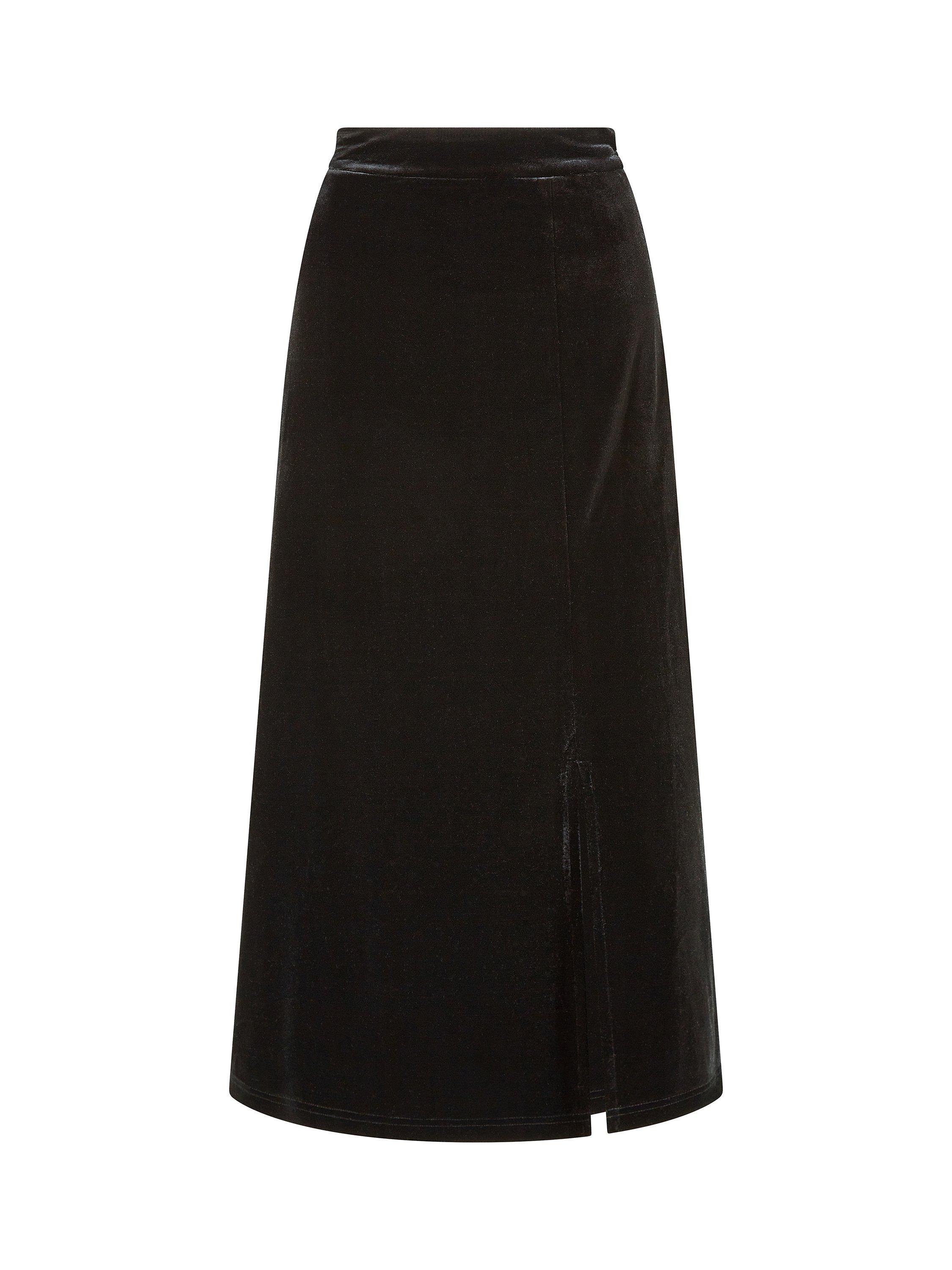 Yumi Velvet Midi Skirt, Black, 8